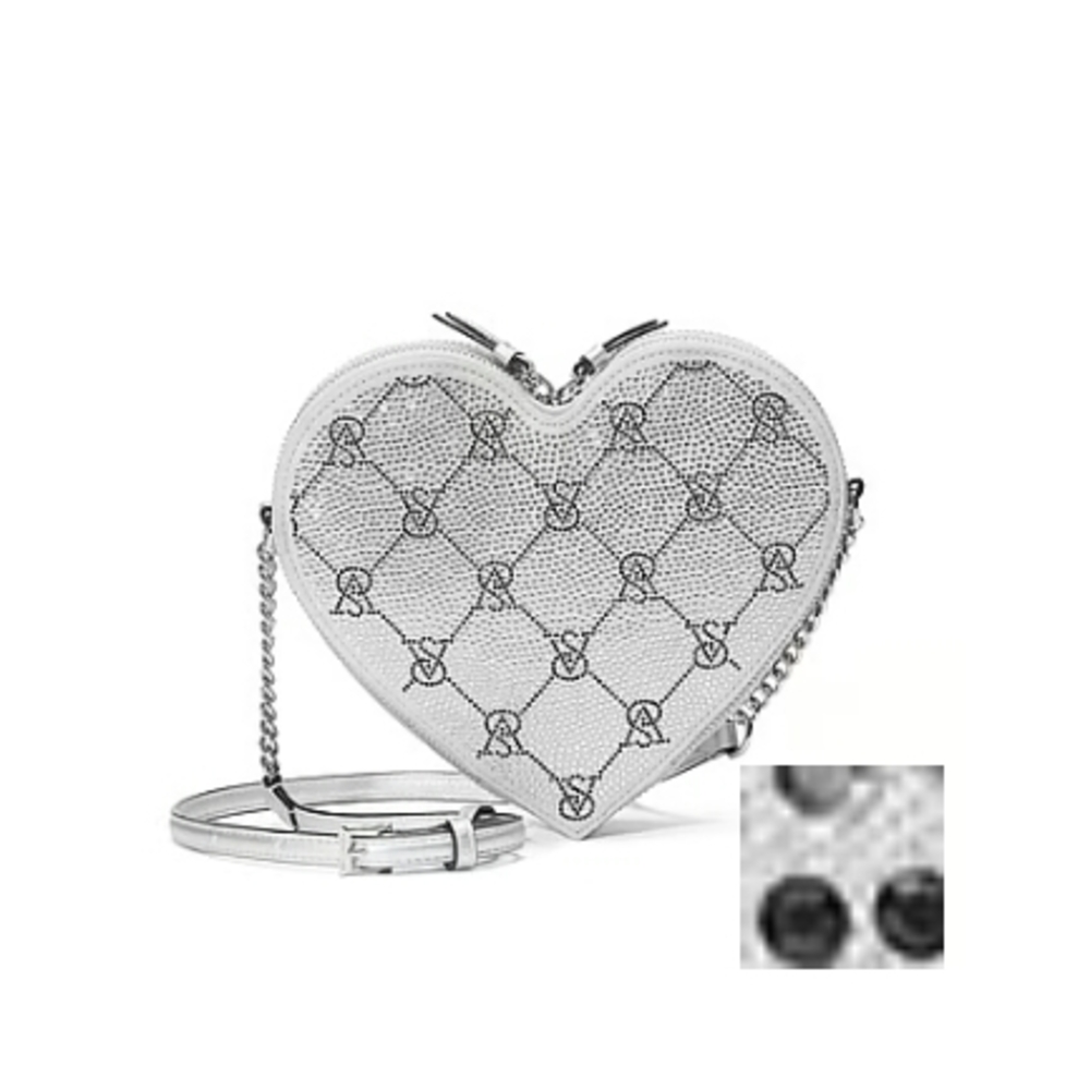 VS Heart-Shaped SILVER Designer Crossbody Bag